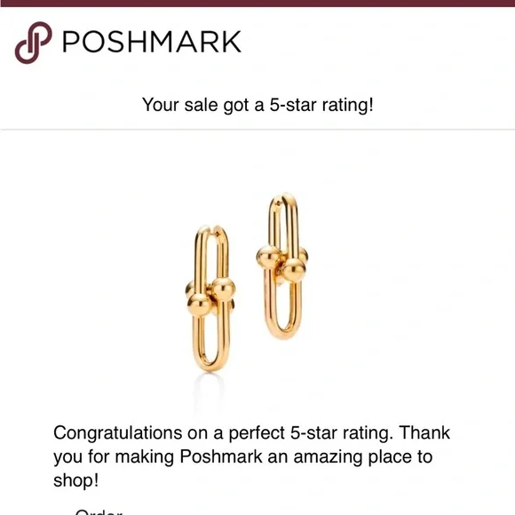 NEW GOLD HARDWARE LINK EARRINGS MEDIUM STYLE - Picture 6 of 7